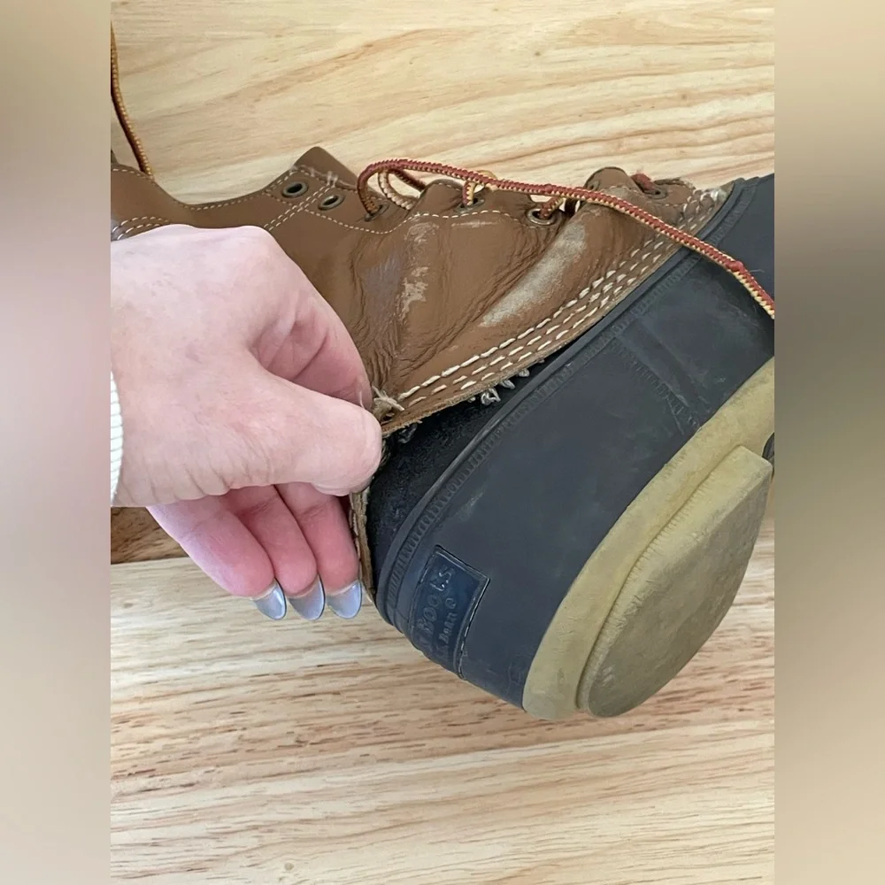 L.L. Bean Duck Boots Mens ~10 Brown Rubber Leather Hunting Boots Repair Parts